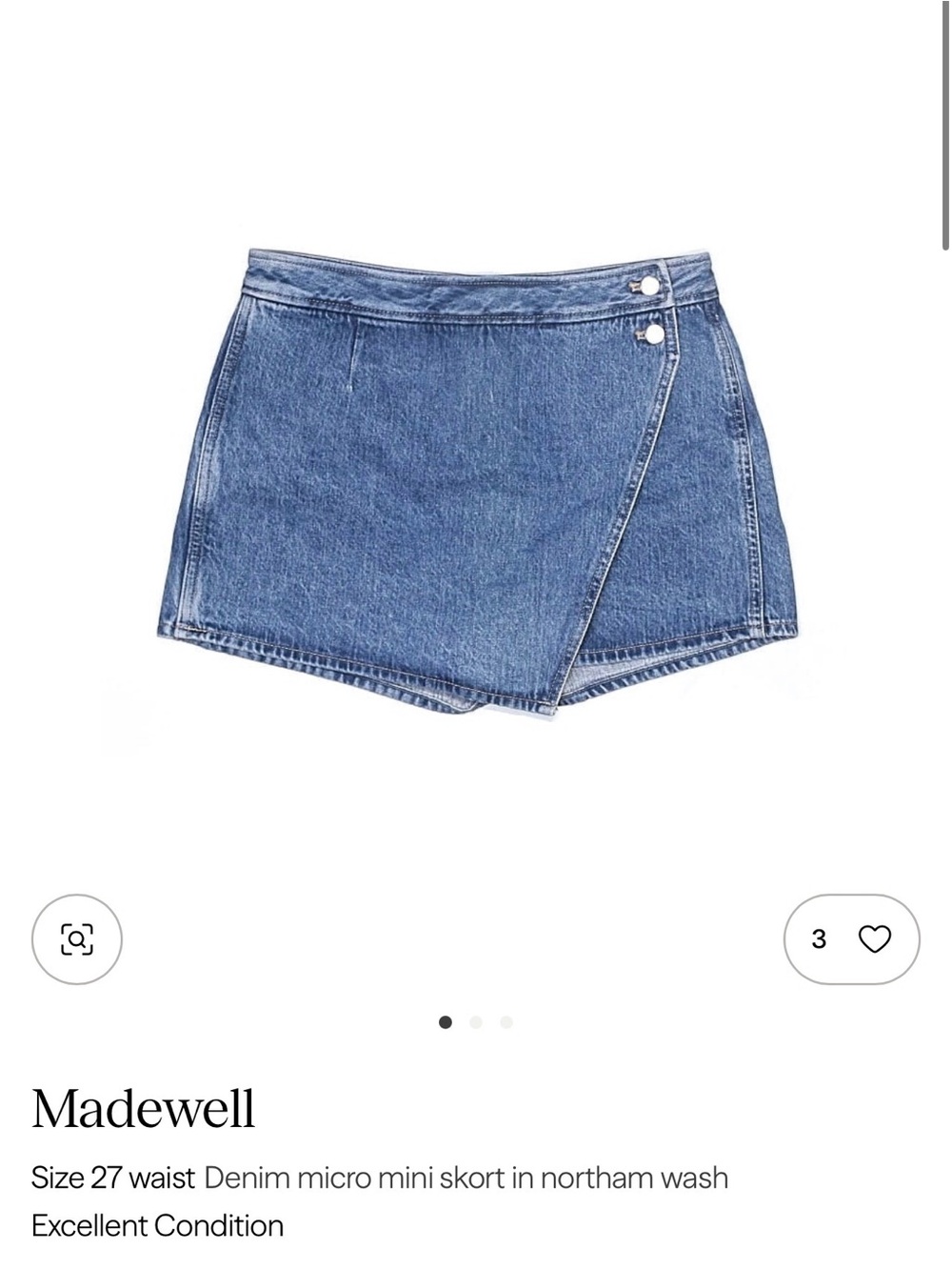 Madewell Light Blue Denim Micro Skort